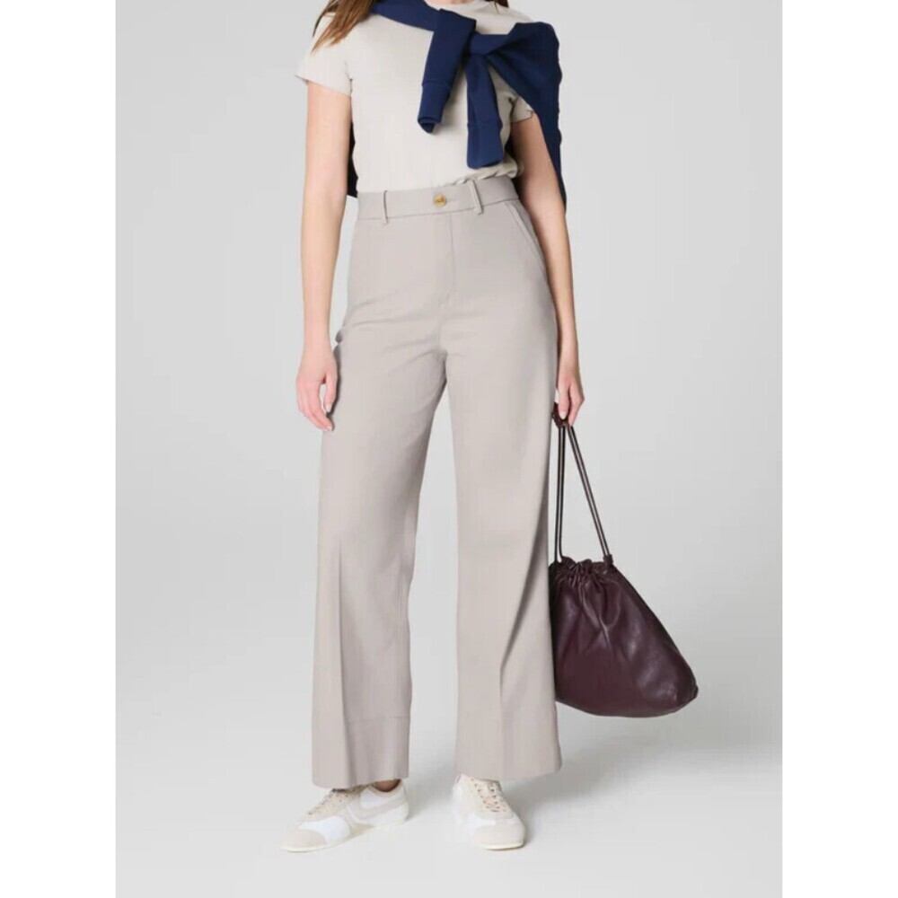 Spanx NWT Cropped Wide Leg Pant 2.0 - Bone Size Small